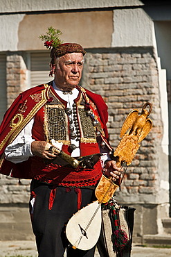 Old man in the traditional Croatian folklore costume, Croatia, Europe