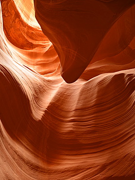 "The Tongue" rock formation, red sandstone of the Moenkopi Formation, rock formation, colours and structures at Secret Slot Canyon, Page, Navajo Nation Reservation, Arizona, Southwestern USA, USA