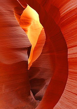 Red sandstone of the Moenkopi Formation, rock formations, colours and structures at Lower Antelope Slot Canyon, Corkscrew Canyon, Page, Navajo Nation Reservation, Arizona, USA