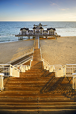 Pier on the beach, Seebad Sellin, Rugen, Mecklenburg-Western Pomerania, Germany, Europe