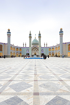 Courtyard of holy shrine of Imamzadeh Helal Ali in Aran va Bidgol, near Kashan, Iran, Asia