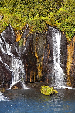 Waterfall Hraunfossar, West Iceland, Iceland, Europe