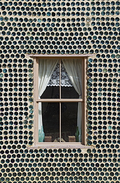 The famous ""Bottle House"", built from more than 30.000 bottles, ghost town of Rhyolite, Nevada, USA, North America