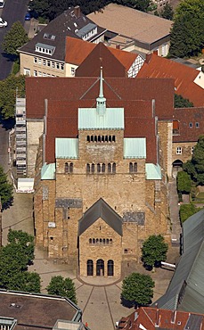 Aerial view, cathedral, Minden, Minden-Luebbecke, North Rhine-Westphalia, Germany, Europe