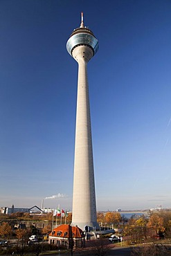 Rheinturm tower, Duesseldorf, state capital, Rhineland, North Rhine-Westphalia, Germany, Europa