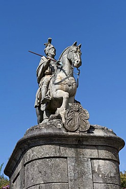 Sao Longuinhos equestrian statue, Bom Jesus do Monte Sanctuary, Braga, Minho, Portugal, Europe