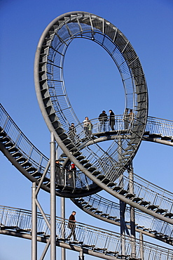 Tiger & Turtle ? Magic Mountain, a walkable landmark sculpture in the shape of a roller coaster, by Heike Mutter and Ulrich Genth, on Heinrich-Hildebrand-Hoehe, mining waste tip, Angerpark, Duisburg, North Rhine-Westphalia, Germany, Europe