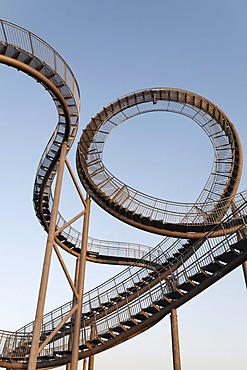 Tiger & Turtle - Magic Mountain sculpture, landmark, walkable sculpture in the Angerpark, roller coaster-shaped, Duisburg, Ruhr area, North Rhine-Westphalia, Germany, Europe