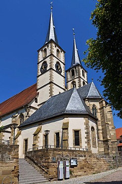 Collegiate Church of St. Peter, historic town centre of Bad Wimpfen, Neckartal, Baden-Wuerttemberg, Germany, Europe, PublicGround