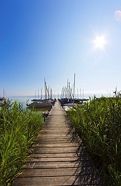 Jetty in Diessen am Ammersee, Ammersee Lake, Pfaffenwinkel, Upper Bavaria, Bavaria, Germany, Europe, PublicGround