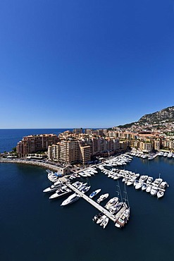 Port of Fontvieille, Monaco-Fontvieille, Monte Carlo, Principality of Monaco, Cote d'Azur, Mediterranean Sea, Europe, PublicGround