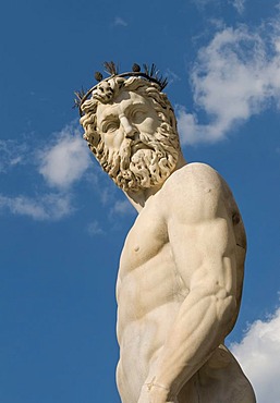 Neptune statue, Fountain of Neptune, Piazza della Signoria, Firenze, Florence, Toscana, Tuscany, Italy, Europe
