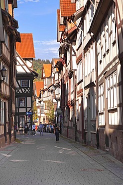 Half-timbered houses, historic town centre, Hannoversch Muenden, Lower Saxony, Germany, Europe