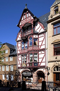 Half-timbered house, Steinweg, Marburg, Hesse, Germany, Europe, PublicGround