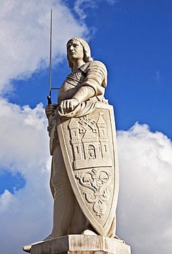 Roland statue, St. Roland, symbol of town privileges or town charter, Riga, Latvia, Europe