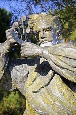 Jules Verne, author, monument, Nantes, department of Loire-Atlantique, Pays de la Loire, France, Europe, PublicGround