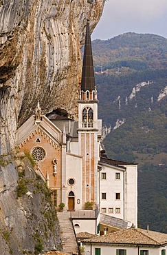 The chapel Madonna della Corona near Spiazzi, Ferrara di Monte Baldo, Verona, Veneto, Italy, Europe