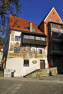 Historic Pfannenstiel House in the historic town of Landsberg am Lech, Upper Bavaria, Germany, Europe