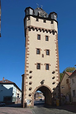 Wuerzburger Tor, city gate, Miltenberg, Lower Franconia, Franconia, Germany, Europe