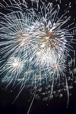 Fireworks display, aerial fireworks display, Brandenburg, Germany, Europe