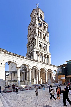 Diocletian's Palace, square between Peristyle and the Cathedral, historic town centre, Split, Central Dalmatia, Dalmatia, Adriatic coast, Croatia, Europe, PublicGround