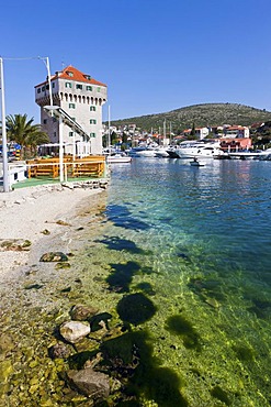 Fishing village of Marina with bay and marina, central Dalmatia, Dalmatia, Adriatic coast, Croatia, Europe, PublicGround