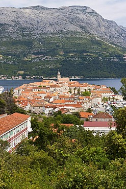 View of Korcula Island, Central Dalmatia, Adriatic coast, Croatia, Europe, PublicGrounds