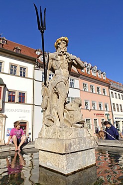 Fountain in Marktplatz square, Weimar, Thuringia, Germany, Europe, PublicGround