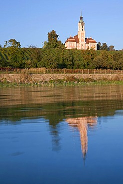 Birnau monastery in the last evening light on Lake Constance, Baden-Wuerttemberg, Germany, Europe