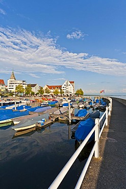 Fishing boats in the harbor, Friedrichshafen, Bodensee, Lake Constance, Baden-Wuerttemberg, Germany, Europe