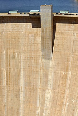 View from Highway 89 Glen Canyon Bridge on Glen Canyon Dam, Page, Glen Canyon National Recreation Area, Arizona, United States of America, PublicGround