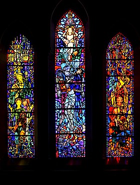 Stained glass window, Washington National Cathedral or Cathedral Church of Saint Peter and Saint Paul in the diocese of Washington, Washington, DC, District of Columbia, United States of America, USA