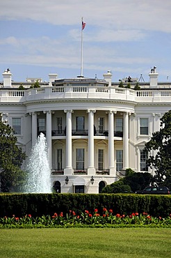 View of the South Portico with the Blue Room, The White House, Washington DC, District of Columbia, United States of America, USA, PublicGround