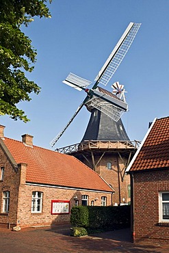 Historic wind mill, 1769, Ditzum, East Frisia, Lower Saxony, Germany, Europe