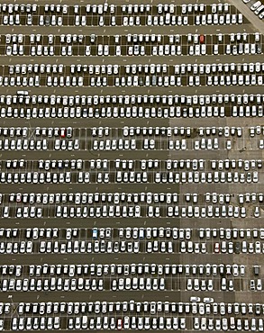 Aerial view, Stauderstrasse car storage area, Essen, Ruhr area, North Rhine-Westphalia, Germany, Europe