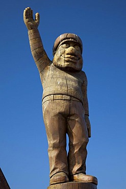 Fiete Foehr sculpture, Wyk auf Foehr, Foehr island, North Sea, North Frisia, Schleswig-Holstein, Germany, Europe, PublicGround