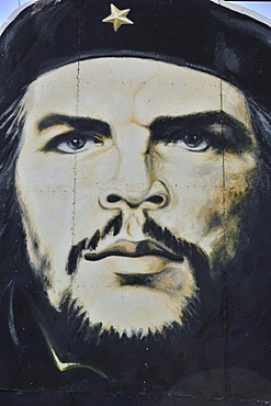 Revolutionary propaganda, portrait of Ernesto "Che" Guevara, Las Tunas, Cuba, Caribbean