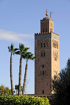 Minaret of the Koutoubia Mosque or Kutubiyya Mosque, Marrakech, Morocco, Maghreb, North Africa, Africa