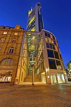 Willy-Brandt-Platz, looking towards the Commerzbank Tower, Frankfurt am Main, Hesse, Germany, Europe, PublicGround