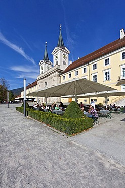 Schloss Tegernsee Castle, Tegernsee Abbey, a former Benedictine monastery, Schloss Restaurant, Tegernsee, Upper Bavaria, Bavaria, Germany, Europe, PublicGround