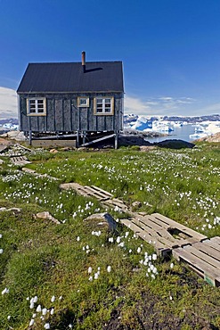 Inuit house, Inuit settlement of Tiniteqilaaq, Sermilik Fjord, East Greenland, Greenland