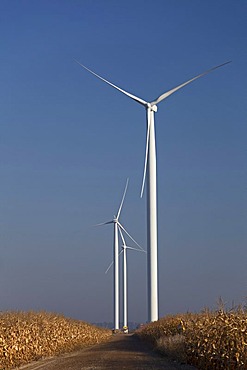 Part of a 133-turbine, 212.8-megawatt wind farm built by Invenergy Wind LLC and DTE Energy, Breckenridge, Michigan, USA, America