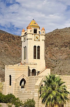 Chimes Bell Tower, Scotty's Castle, museum and visitor centre, Death Valley National Park, Mojave Desert, California, USA