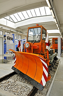 Old tram snow plow at the MVG-Museum, Muenchner Verkehrsgesellschaft, MVG, Munich Public Transportation Company, Munich, Bavaria, Germany, Europe