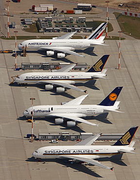 Aerial view, Hamburg Finkenwerder Airport, aircraft works, aircraft manufacturing plant, Hamburg, Germany, Europe