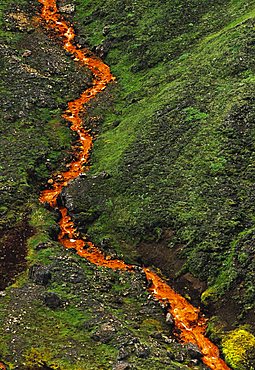 Ferrous creek bed in Landmanalaugar, highlands, Iceland, Europe