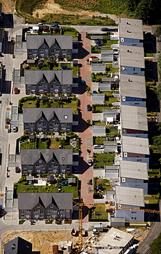 Aerial view, Im Lothringer Feld street, Bergen district, Hiltroper Strasse Siedlung housing complex, Bochum, Ruhr area, North Rhine-Westphalia, Germany, Europe