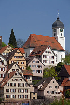 Evangelic church, rococo-style church, Historische Meile route, historic district of Altensteig, Black Forest mountain range, Baden-Wuerttemberg, Germany, Europe