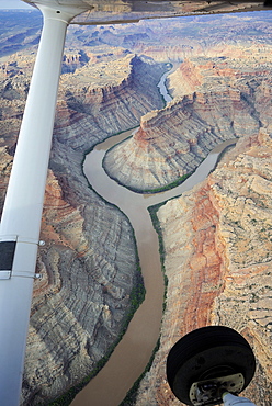 Canyonlands National Park with the confluence of Colorado River and Green River, bird's eye view, Utah, USA