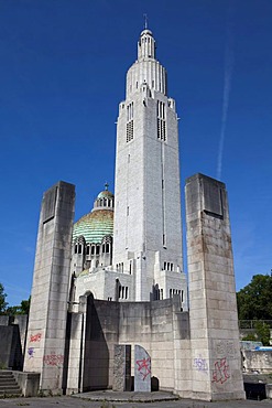 The Basilica of Sacre Coeur et Notre Dame de Lourdes and the Memorial Interallie memorial for the victims of the World Wars, Cointe, Liege, Wallonia or Walloon Region, Belgium, Europe